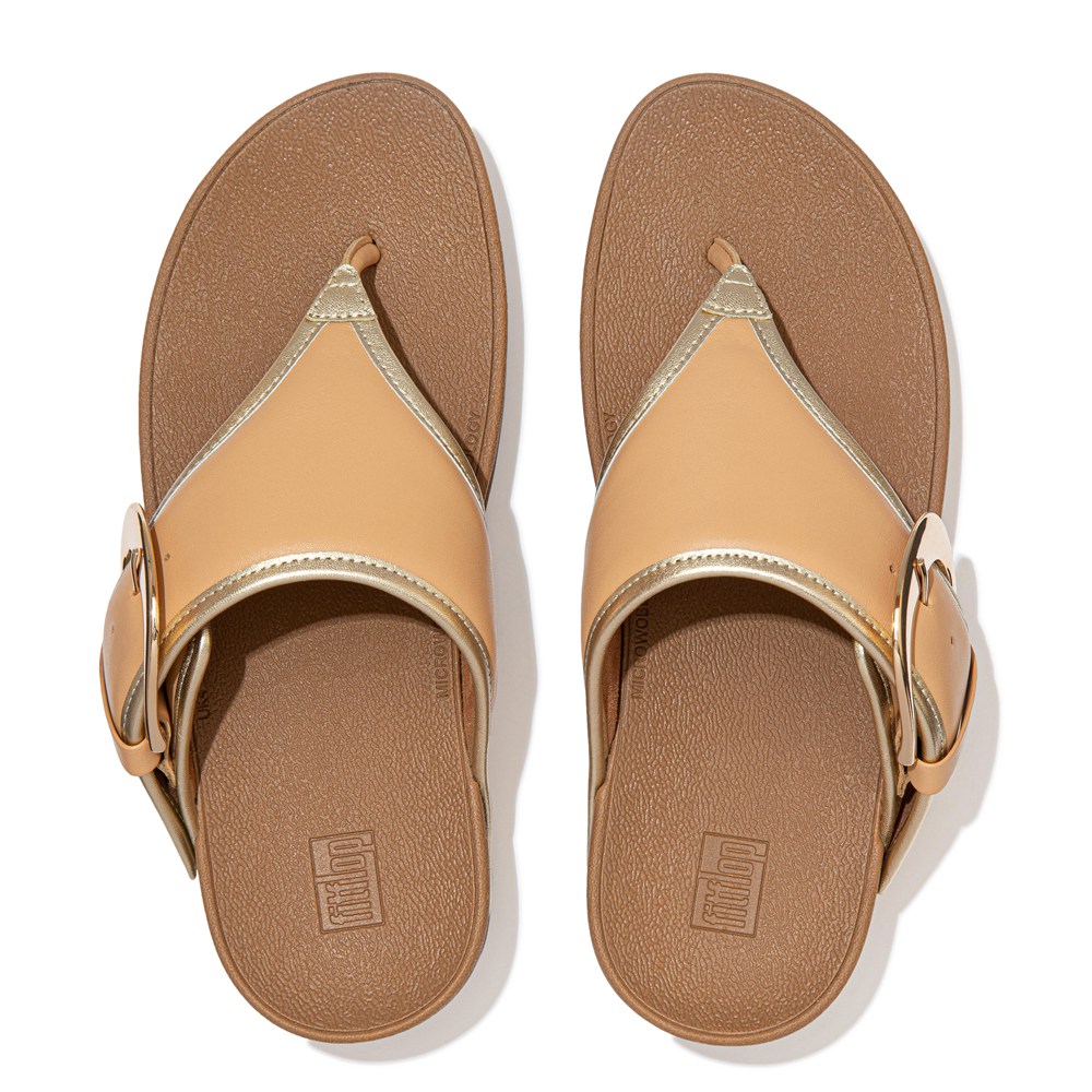 Fitflop Womens Sandals - Olive Mixed-metallics Toe-post - Brown - 810-AXWDHN